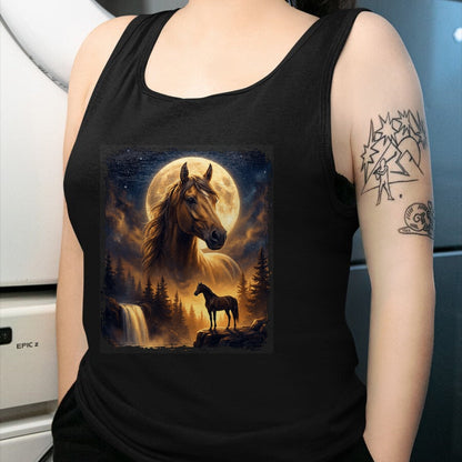 Best Horse Lover Shirt , Funny Horse UnisexT-Shirt/Hoodie/Sweatshirt HLT00 - Mystical Retro Majestic Horse Spirit Animal Full Moon Nature T-Shirt