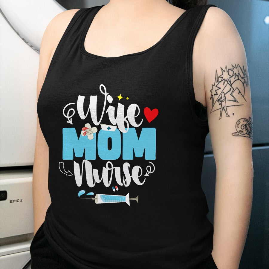 Funny Nurse Shirt, Nurse Unisex T-Shirt/Hoodie/Sweatshirt HLT00 - Wife Mom Nurse Mother's Day T-Shirt