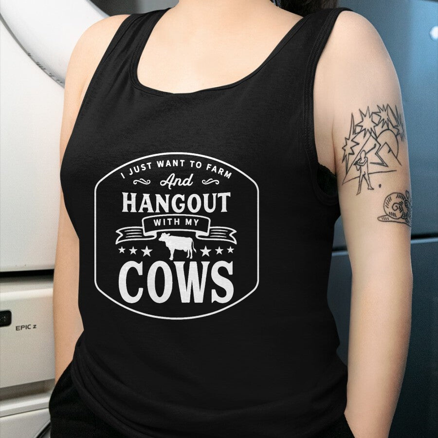 Best Farmer Life Shirt, Funny Farmer UnisexT-Shirt/Hoodie/Sweatshirt HLT00 - Hang Out with My Cows Farming Farmer Cow Herd T-Shirt