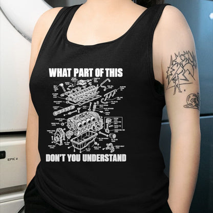 Best Mechanic Life Shirt, Funny Mechanic UnisexT-Shirt/Hoodie/Sweatshirt HLT00 - What Part of This Don’t You Understand Engine Diagram T-Shirt