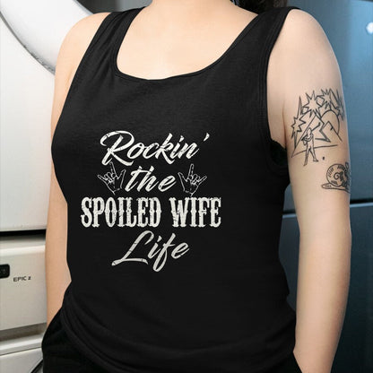 Best Wife Shirt, Wife and Husband Unisex T-Shirt/Hoodie/Sweatshirt HLT00 - Rockin the spoiled wife Life T-Shirt Apparel Clothing Tee