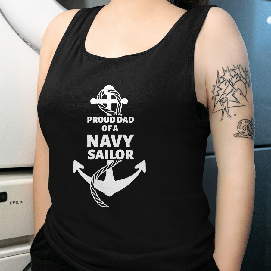 Gift for Dad Shirt, Funny Dad Unisex T-Shirt/Hoodie/Sweatshirt HLT00 – Proud Dad of a Navy Sailor T-Shirt