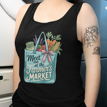 Best Farmer Life Shirt, Funny Farmer UnisexT-Shirt/Hoodie/Sweatshirt HLT00 - Meet Me At The Farmers Market Shopping Bag Fresh Vegetables T-Shirt