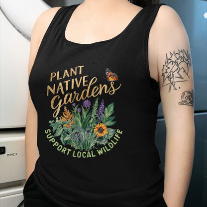 Native American T-Shirts, Vintage Native American Unisex T-Shirt/Hoodie/Sweatshirt HLT00 - Retro Plant Native Gardens Support Local Wildlife Gardening