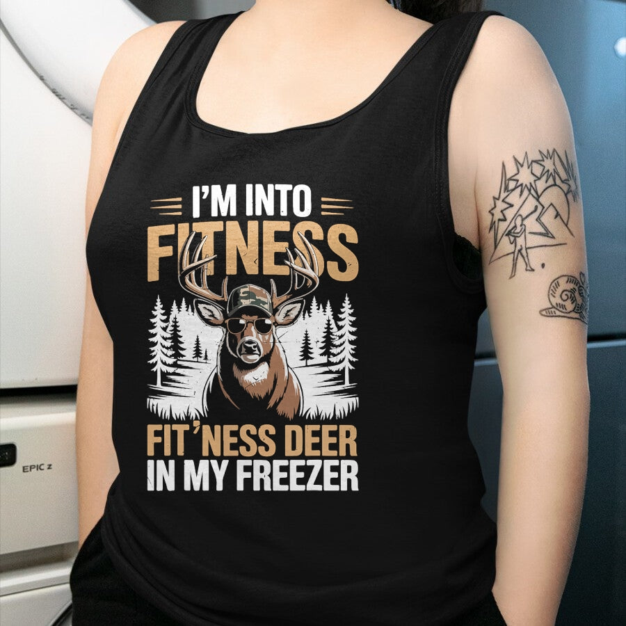 Funny Hunting Shirt, Gift For Hunting Lover Unisex T-Shirt/Hoodie/Sweatshirt HLT00 - Camo Deer Hunting Men_s Fitness Deer Freezer Funny Hunting T-Shirt