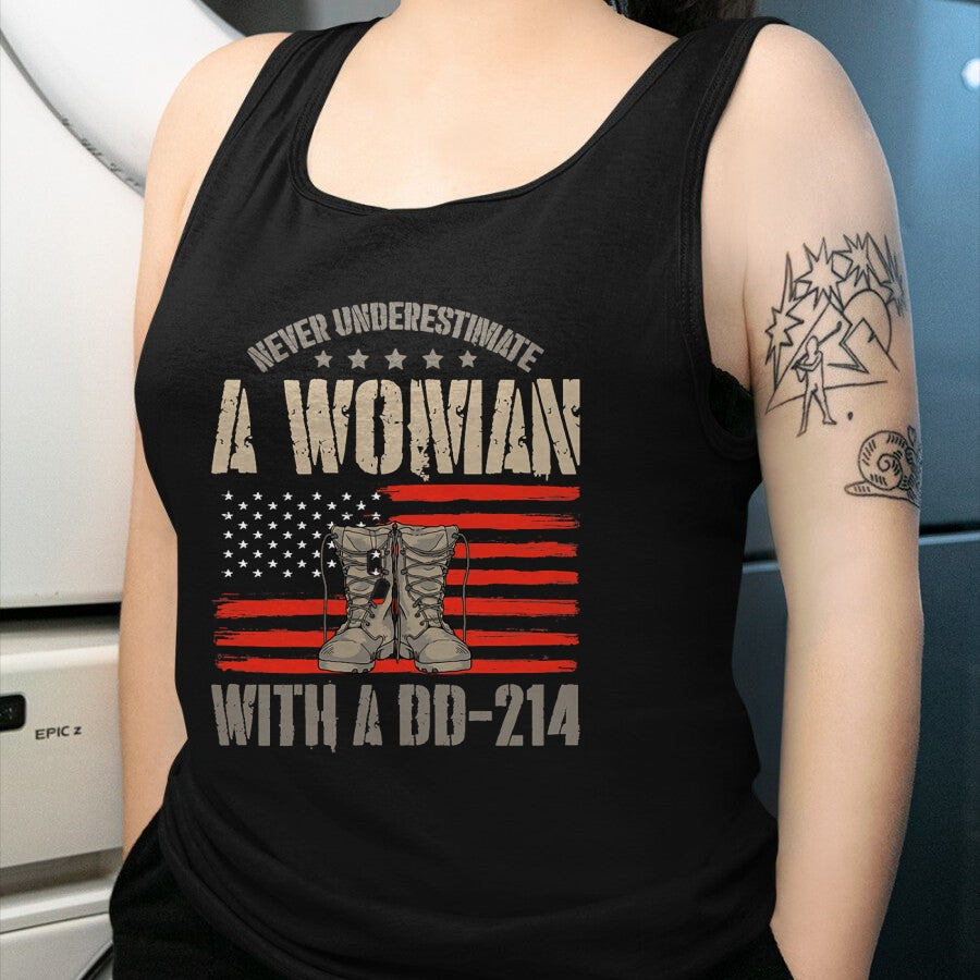 Proud Veteran Shirt, Funny Veteran UnisexT-Shirt/Hoodie/Sweatshirt HLT00 - Veteran_s Day A Woman with A Dd-214 Female Veteran T-Shirt