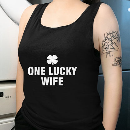 Best Wife Shirt, Wife and Husband Unisex T-Shirt/Hoodie/Sweatshirt HLT00 - Gift for wife T shirt, lucky wife   One Lucky Wife Premium T-Shirt (2)