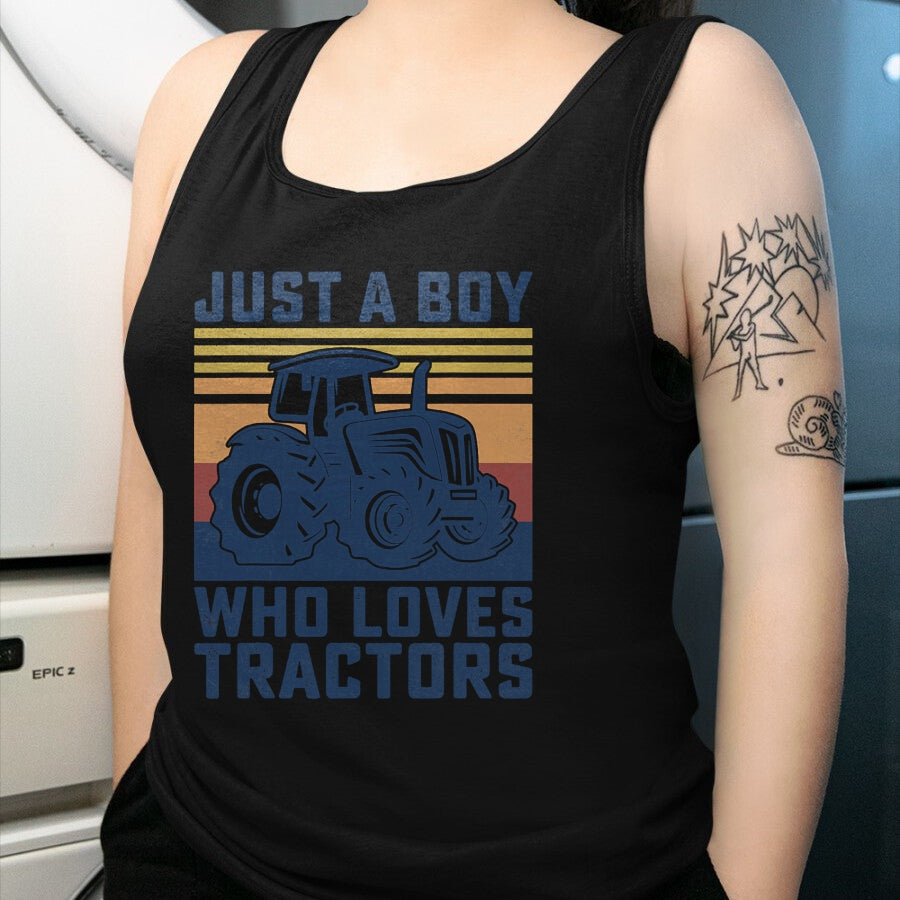 Best Farmer Life Shirt, Funny Farmer UnisexT-Shirt/Hoodie/Sweatshirt HLT00 - Kids Farm Just a Boy Who Loves Tractors, Farmers, Toddlers, Boys T-Shirt