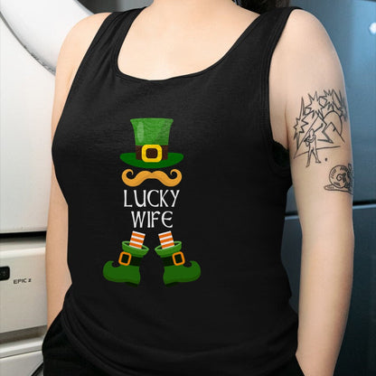 Best Wife Shirt, Wife and Husband Unisex T-Shirt/Hoodie/Sweatshirt HLT00 - Gift for wife T shirt, lucky wife   Lucky Wife Leprechaun Matching Family St Patricks Day T-Shirt