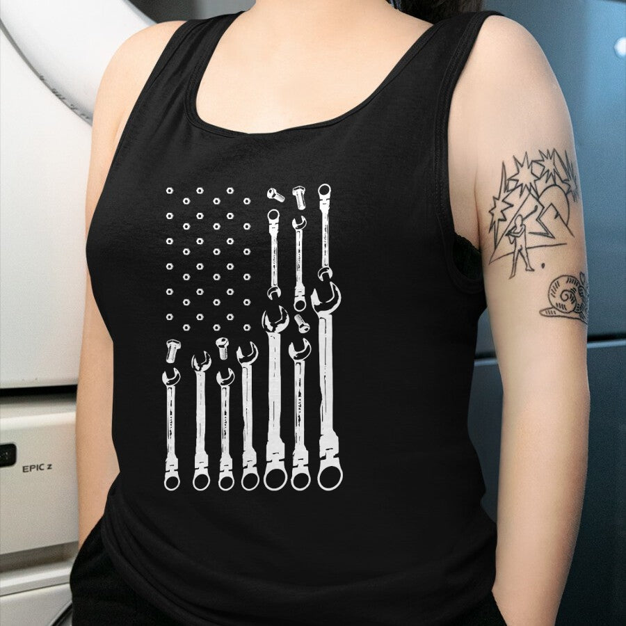 Best Mechanic Life Shirt, Funny Mechanic UnisexT-Shirt/Hoodie/Sweatshirt HLT00 - Mechanic Flag American Patriotic Flag Car Mechanic USA Flag T-Shirt