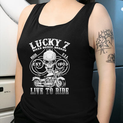 Gift for Dad Shirt, Funny Dad Unisex T-Shirt/Hoodie/Sweatshirt HLT00 – Lucky 7 Live To Ride Poker Style T-Shirt