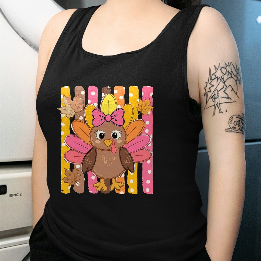 Best Thanksgiving Family Shirt , Funny Thanksgiving UnisexT-Shirt/Hoodie/Sweatshirt HLT00 - Thanksgiving Cute Turkey Bow Autumn Leaves Women Girl T-Shirt
