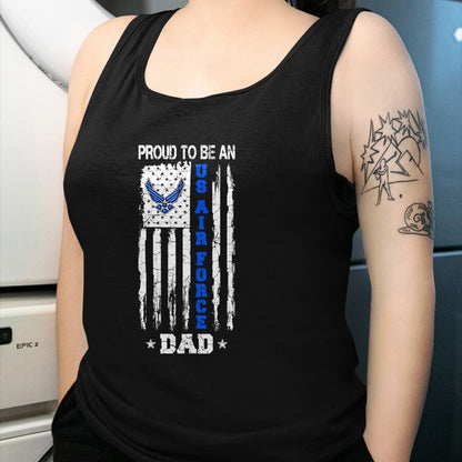 Gift for Dad Shirt, Funny Dad Unisex T-Shirt/Hoodie/Sweatshirt HLT00 – Vintage USA Flag Proud To Be An US Air Force Dad T-Shirt