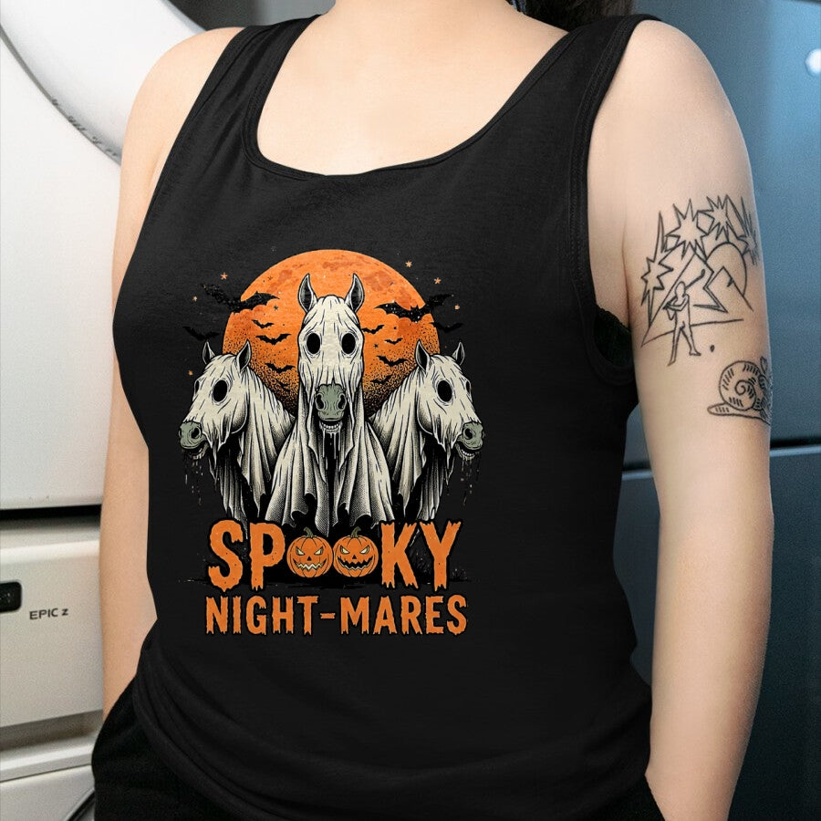 Best Horse Lover Shirt , Funny Horse UnisexT-Shirt/Hoodie/Sweatshirt HLT00 - Spooky Night-Mares Halloween Horse Ghost Funny Spooky Season T-Shirt