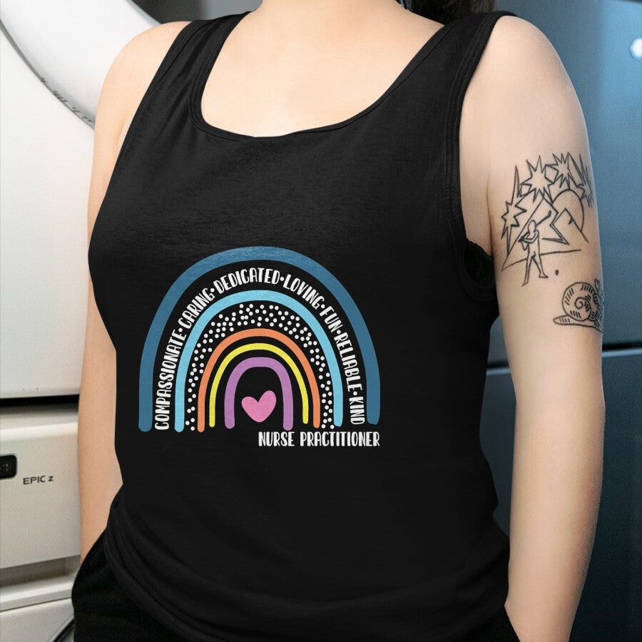 Funny Nurse Shirt, Nurse Unisex T-Shirt/Hoodie/Sweatshirt HLT00 - Nurse Practitioner Cute Rainbow T-Shirt