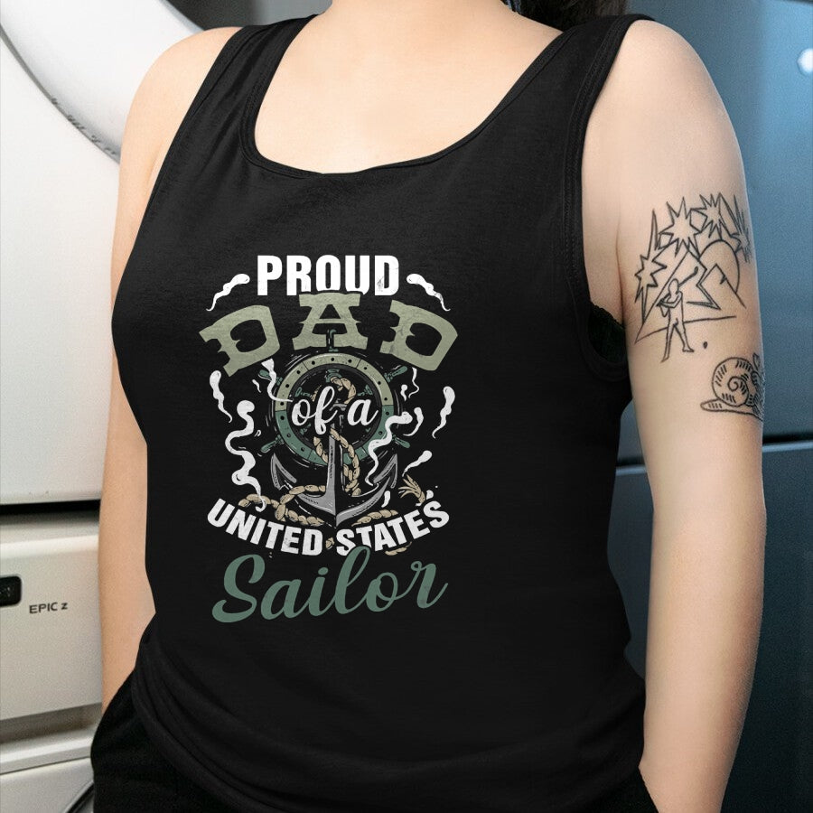 Gift for Dad Shirt, Funny Dad Unisex T-Shirt/Hoodie/Sweatshirt HLT00 – Fathers Day Proud Dad of A United States Anchor Sailor T-Shirt