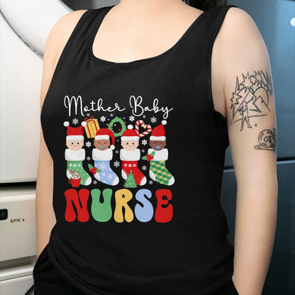 Funny Nurse Shirt, Nurse Unisex T-Shirt/Hoodie/Sweatshirt HLT00 - Mother Baby Nurse Christmas Professional Baby Wrapper T-Shirt