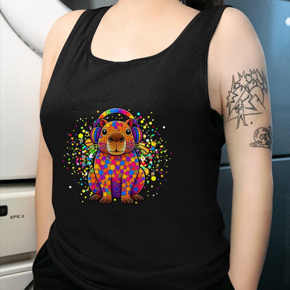 Cute Capybara Shirt, Funny Capybara Unisex T-Shirt/Hoodie/Sweatshirt HLT00 - Funny Capybara Dots Art Animal Lovers Students Boys Girls T-Shirt (2)