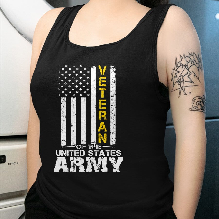 Proud Veteran Shirt, Funny Veteran UnisexT-Shirt/Hoodie/Sweatshirt HLT00 - Veteran of United States US Army Veteran Gold T-Shirt