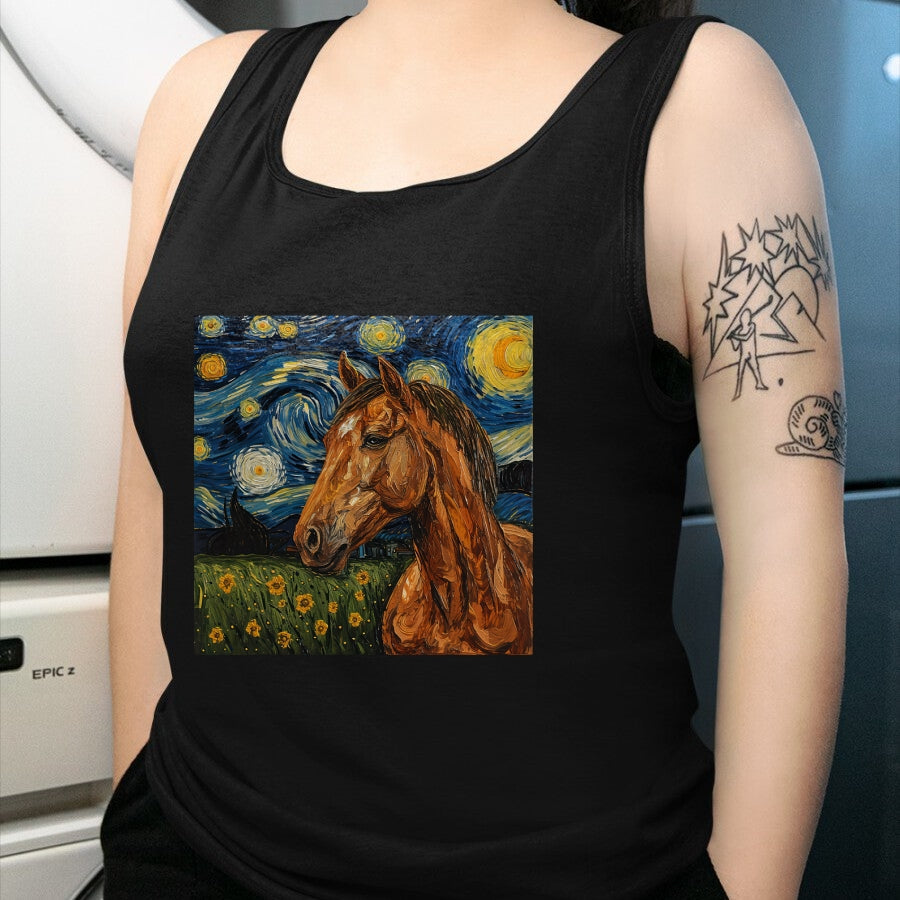 Best Horse Lover Shirt , Funny Horse UnisexT-Shirt/Hoodie/Sweatshirt HLT00 - Horse Lover Van Gogh Style Starry Night Graphic T-Shirt