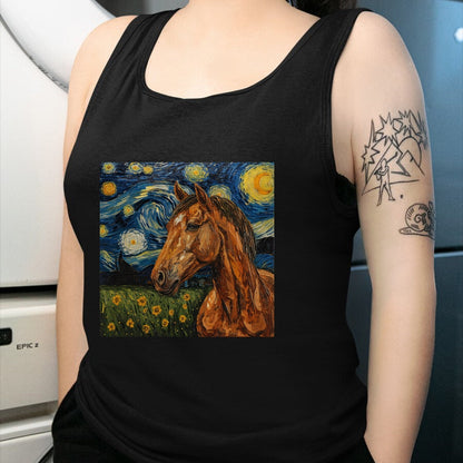 Best Horse Lover Shirt , Funny Horse UnisexT-Shirt/Hoodie/Sweatshirt HLT00 - Horse Lover Van Gogh Style Starry Night Graphic T-Shirt