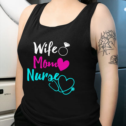 Funny Nurse Shirt, Nurse Unisex T-Shirt/Hoodie/Sweatshirt HLT00 - Wife Mom Nurse Mother's Day Funny Mom Nurse Wife T-Shirt