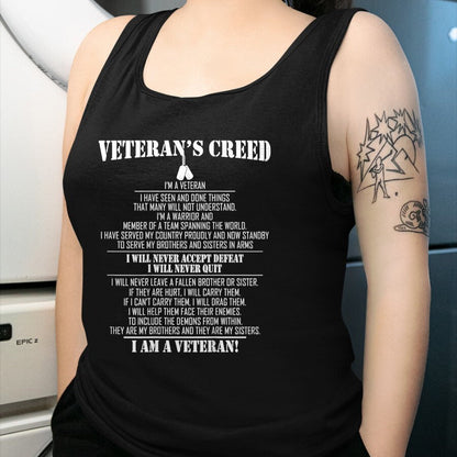 Proud Veteran Shirt, Funny Veteran UnisexT-Shirt/Hoodie/Sweatshirt HLT00 - Veteran_s Creed I_m a Veteran T-Shirt Small
