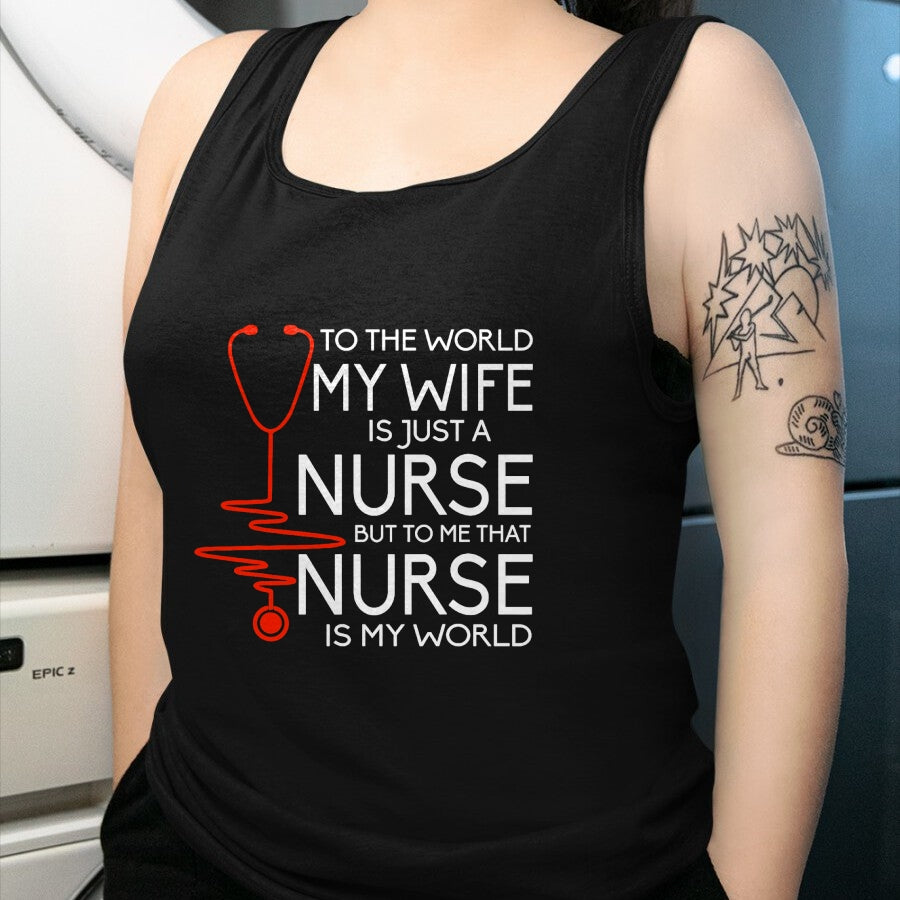 Funny Nurse Shirt, Nurse Unisex T-Shirt/Hoodie/Sweatshirt HLT00 - My Wife Is A Nurse T Shirt, Proud Nurse's Husband T Shirt T-Shirt
