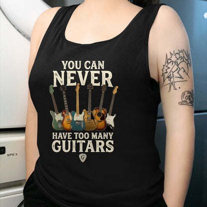 Guitar Lover Shirt, Funny Guitar UnisexT-Shirt/Hoodie/Sweatshirt HLT00 - You Can Never Have Too Many Guitars Vintage Music Decor Art Long Sleeve T-Shirt