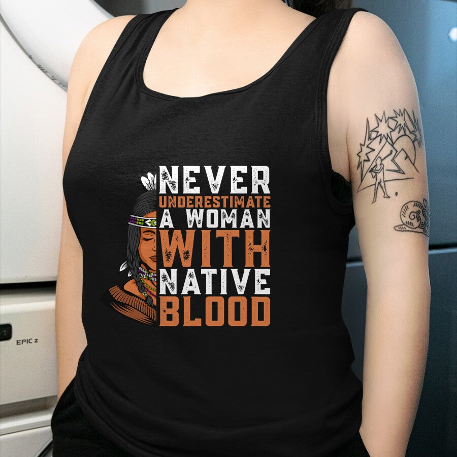 Native American T-Shirts, Vintage Native American Unisex T-Shirt/Hoodie/Sweatshirt HLT00 - Indian A Woman With Native Blood Native American