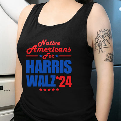 Native American T-Shirts, Vintage Native American Unisex T-Shirt/Hoodie/Sweatshirt HLT00 - Native Americans for Harris Walz Kamala for President