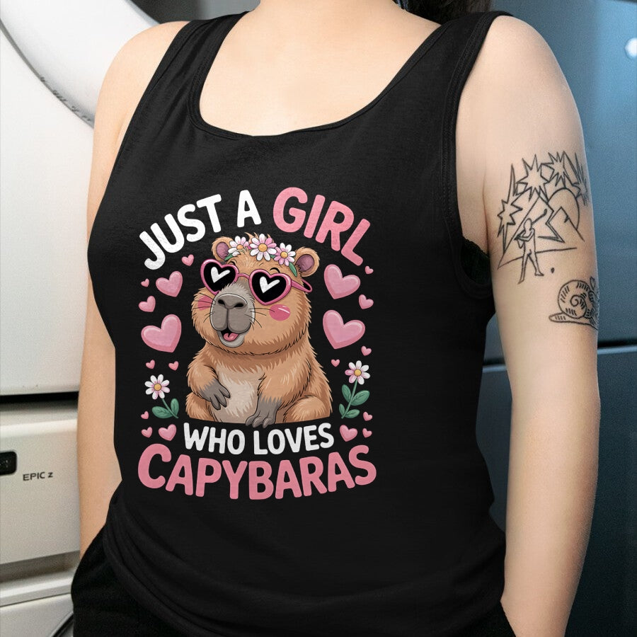 Cute Capybara Shirt, Funny Capybara Unisex T-Shirt/Hoodie/Sweatshirt HLT00 - Girls Capybara T-Shirt