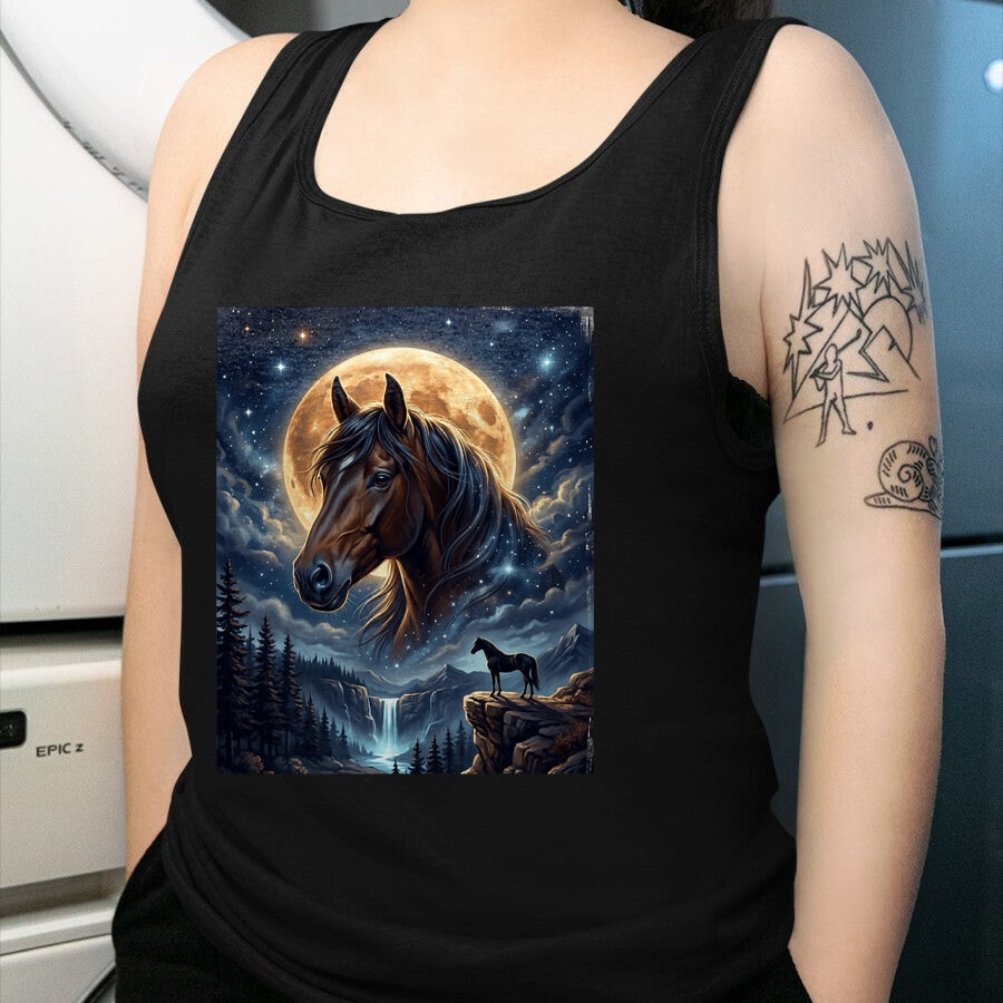 Best Horse Lover Shirt , Funny Horse UnisexT-Shirt/Hoodie/Sweatshirt HLT00 -Mystical Retro Majestic Horse Spirit Animal Full Moon Nature T-Shirt