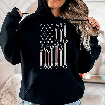 Best Mechanic Life Shirt, Funny Mechanic UnisexT-Shirt/Hoodie/Sweatshirt HLT00 - Mechanic American Flag Repair Car Technician Men Dad T-Shirt