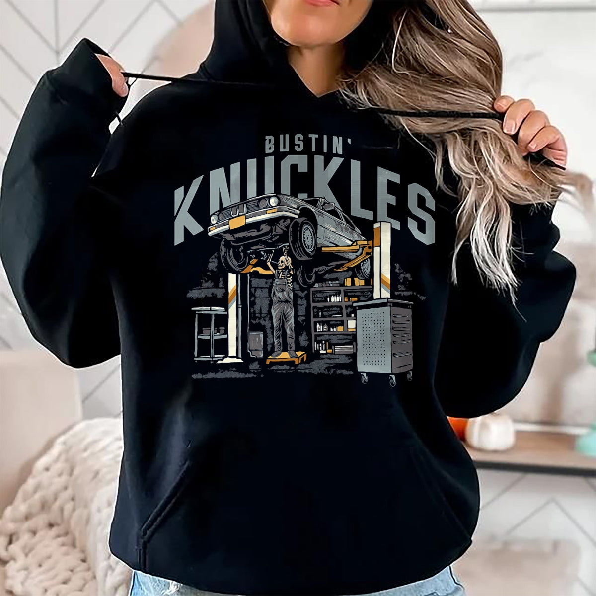 Best Mechanic Life Shirt, Funny Mechanic UnisexT-Shirt/Hoodie/Sweatshirt HLT00 - Bustin Knuckles Mechanic Front Print Graphic T-Shirt