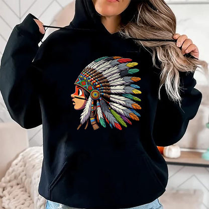 Native American T-Shirts, Vintage Native American Unisex T-Shirt/Hoodie/Sweatshirt HLT00 - Native American Indian Ancestors Headdress Chief kid toddler