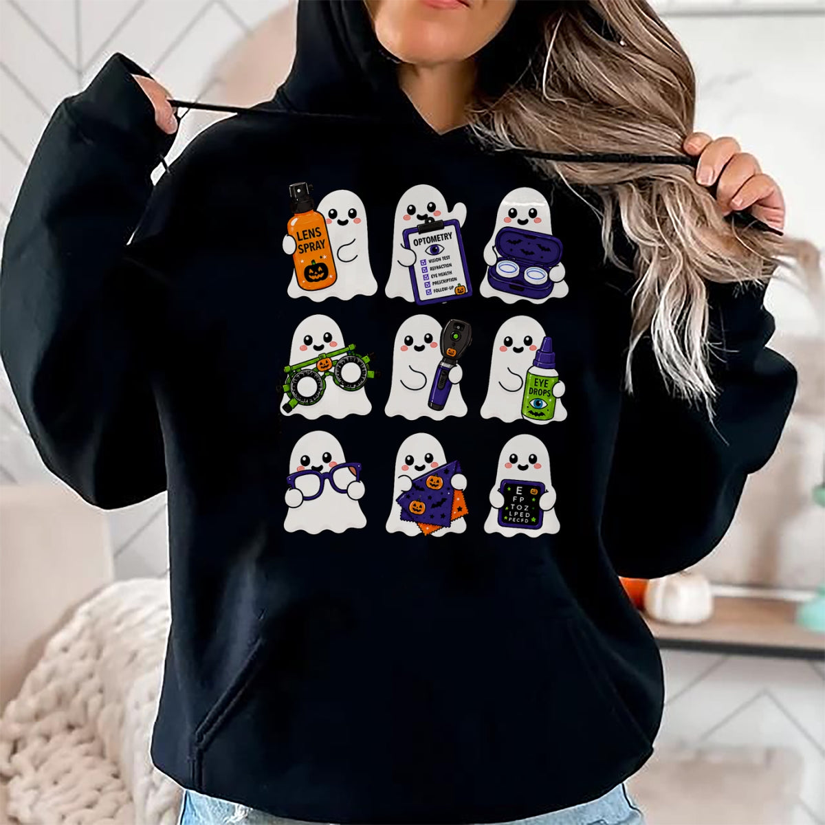 Best Doctor Shirt, Funny Doctor UnisexT-Shirt/Hoodie/Sweatshirt HLT00 - Cute Optometry Ghost Halloween Spooky Optometrist Crew EyeDr T-Shirt