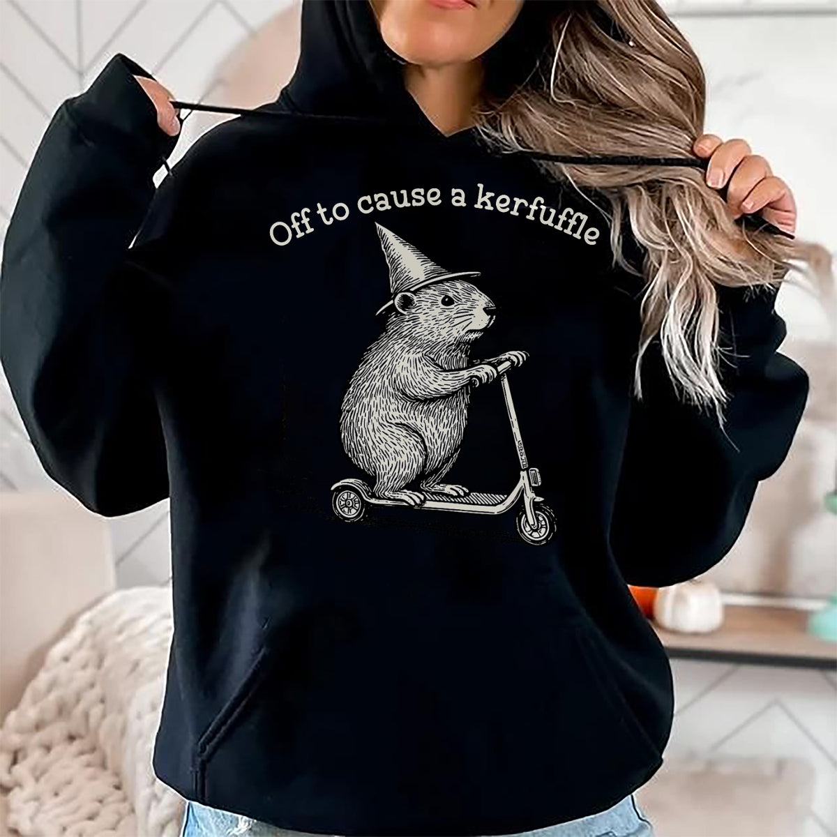Cute Capybara Shirt, Funny Capybara Unisex T-Shirt/Hoodie/Sweatshirt HLT00 - Off to Cause A Kerfuffle Funny Capybara Meme T-Shirt