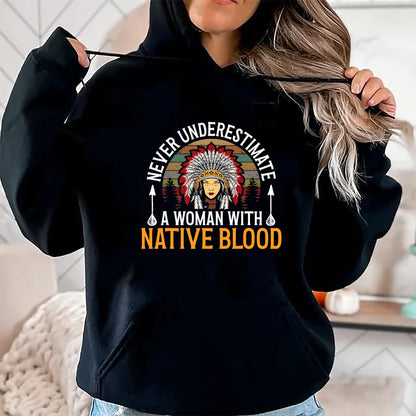 Native American T-Shirts, Vintage Native American Unisex T-Shirt/Hoodie/Sweatshirt HLT00 - Native American Heritage Indigenous Woman With Native Blood