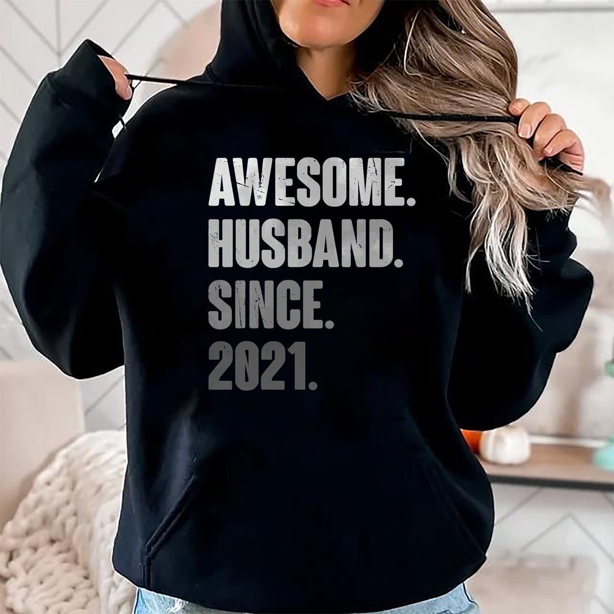 Best Wife Shirt, Wife and Husband Unisex T-Shirt/Hoodie/Sweatshirt HLT00 - 3rd Year Wedding Anniversary Epic Awesome Husband Since 2021 T-Shirt (3)