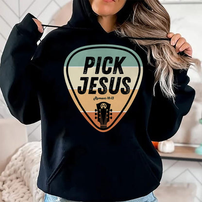 Guitar Lover Shirt, Funny Guitar UnisexT-Shirt/Hoodie/Sweatshirt HLT00 - Pick Jesus Shirt Funny Christian Music Guitar Pick Men Women T-Shirt