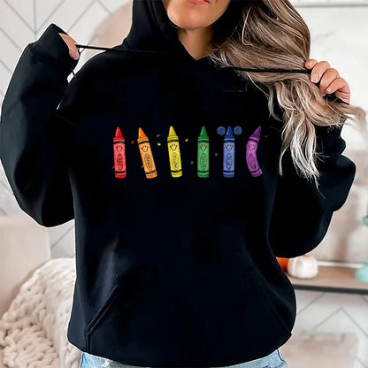 Best Teacher Shirt, Funny Teacher UnisexT-Shirt/Hoodie/Sweatshirt HLT00 - Cute Rainbow Crayons Preschool Teacher Back to School T-Shirt