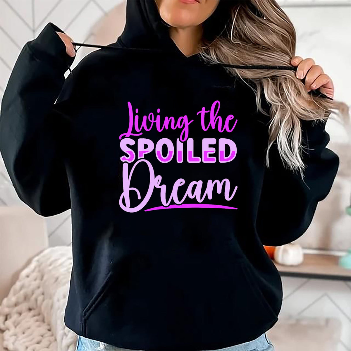 Best Wife Shirt, Wife and Husband Unisex T-Shirt/Hoodie/Sweatshirt HLT00 - Gift for wife T shirt, spoiled wife   Womens Spoiled Wife Living The Spoiled Dream V-Neck T-Shirt (1)