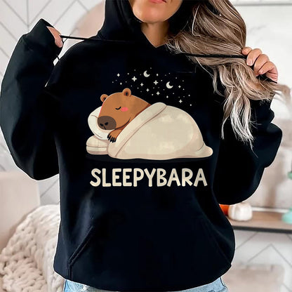 Cute Capybara Shirt, Funny Capybara Unisex T-Shirt/Hoodie/Sweatshirt HLT00 - Capybara Sleep Pajamas Sleepybara T-Shirt