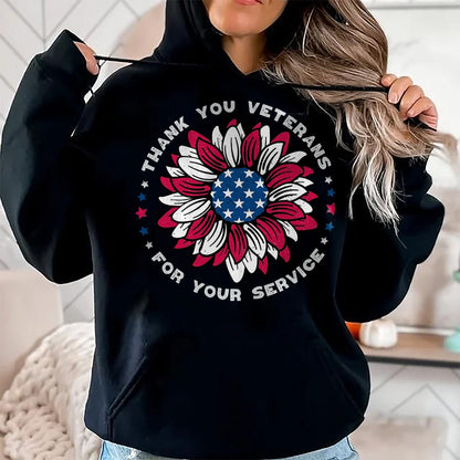 Proud Veteran Shirt, Funny Veteran UnisexT-Shirt/Hoodie/Sweatshirt HLT00 - Thank You Veterans Sunflower, Military Veterans Day Tribute T-Shirt, Men, Black, 3X-Large