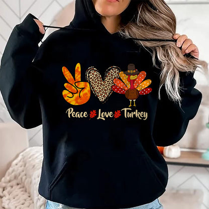 Best Thanksgiving Family Shirt , Funny Thanksgiving UnisexT-Shirt/Hoodie/Sweatshirt HLT00 - Peace Love Turkey Little Pilgrim Thanksgiving Womens Girls T-Shirt