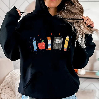 Best Teacher Shirt, Funny Teacher UnisexT-Shirt/Hoodie/Sweatshirt HLT00 - Teacher Back to School Cute School Crayon Apple Pencil T-Shirt