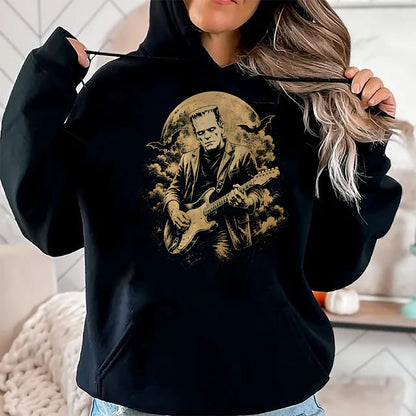 Guitar Lover Shirt, Funny Guitar UnisexT-Shirt/Hoodie/Sweatshirt HLT00 - Frankenstein Guitar Halloween Graphic T-Shirt (1)