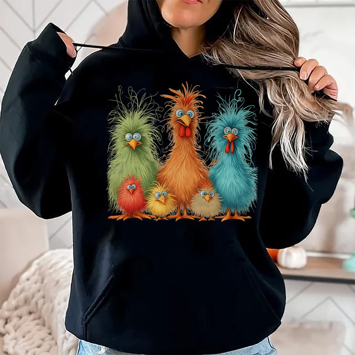 Best Thanksgiving Family Shirt , Funny Thanksgiving UnisexT-Shirt/Hoodie/Sweatshirt HLT00 - Retro Eagerlys Colorful Funny Chicken Art, for Men Women Kid T-Shirt