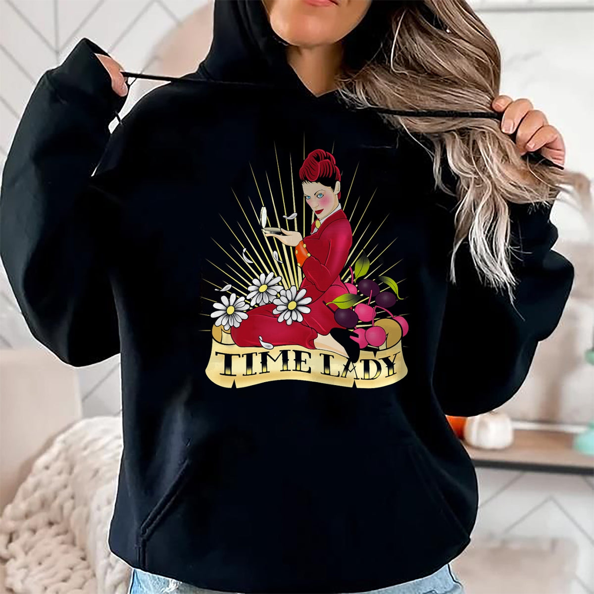 Best Doctor Shirt, Funny Doctor UnisexT-Shirt/Hoodie/Sweatshirt HLT00 - Doctor Who Rockabilly Missy Time Lady Vintage TimeTravel Fan T-Shirt - Women_s Unisex-Adults Black C